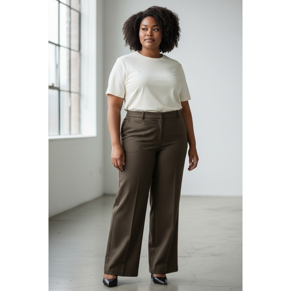 AB Studio Women's‎ Harrison Charcoal Gray Business Dress Pants Stretch Size 16